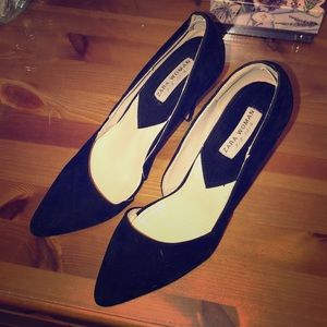 New never worn open instep Zara-style black pumps